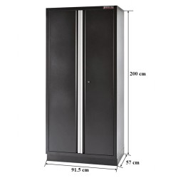 Tweedeurs gereedschapskast zwart 91,5 x 57 x 200 cm