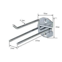 Gereedschapshaak voor ophangen van tangen aan gereedschapsbord Gereedschapshaak voor ophangen van tangen aan gereedschapsbord