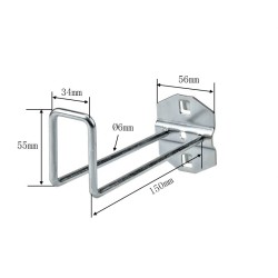 Gereedschapshaak – ophanghaak van staal 150 mm.