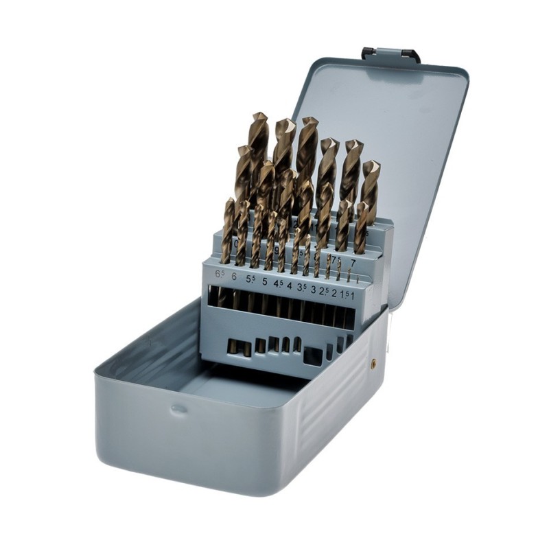 HSS Cobalt M35 borenset – 25-delig 1–13 mm – metalen box – Powerplustools HSS Cobalt M35 borenset – 25-delig 1–13 mm – metalen box – Powerplustools