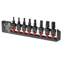 Inbus bit doppenset 1/2 inch met kniegewricht 8-delig H6–H19 – Powerplustools
