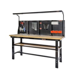 Lichtbak voor werkbank 200 cm met gereedschapsbord – Powerplustools