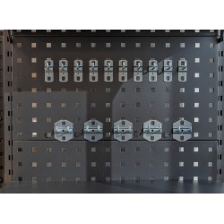 Werkbank 150 cm met gatenwand, gereedschap, LED verlichting en hoge stelling