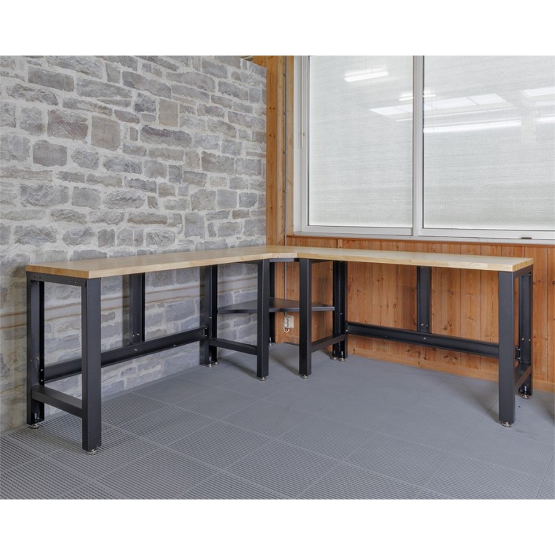 Werkbank hoekopstelling met hardhouten werkblad OPRUIMING