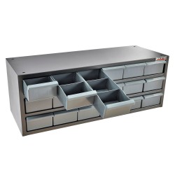 Kast 83 x 30 x 30 cm. met kunststof bakjes voor inbouw in bedrijfswagen – onderdelenkast. Kast 83 x 30 x 30 cm. met kunststof bakjes voor inbouw in bedrijfswagen – onderdelenkast.