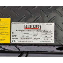 Motorheftafel – motorfiets heftafel elektrisch in hoogte verstelbaar - met wielklem 0377S Motorheftafel – motorfiets heftafel elektrisch in hoogte verstelbaar - met wielklem 0377S