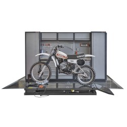 Motorheftafel – motorfiets heftafel elektrisch in hoogte verstelbaar - met wielklem voor smalle banden Motorheftafel – motorfiets heftafel elektrisch in hoogte verstelbaar - met wielklem voor smalle banden