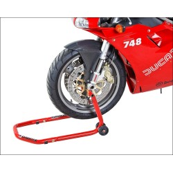 Paddockstand voorwiel / voorvork verstelbaar - rood Paddockstand voorwiel / voorvork verstelbaar - rood