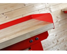 Opzetrand rood 152 cm voor werkbank