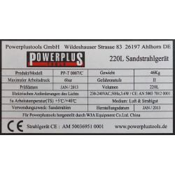 Straalcabine 220 liter online kopen. Webshop Powerplustools.nl