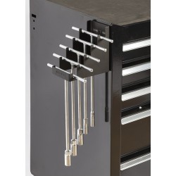 Magnetische T-sleutels houder zwart - Metaal