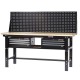 Werkbank zwart 200 cm met hardhouten blad + 2 gereedschapskisten en zwart gereedschapsbord