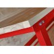 Werkbank rood 150 cm met hardhouten blad