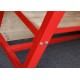 Werkbank rood 150 cm met hardhouten blad + gereedschapsbord