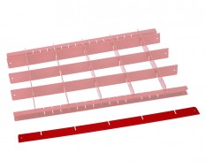 Metalen vakverdeling strip lang - rood
