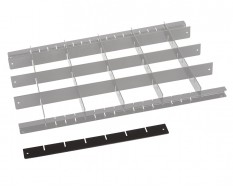 Metalen vakverdeling strip kort - zwart