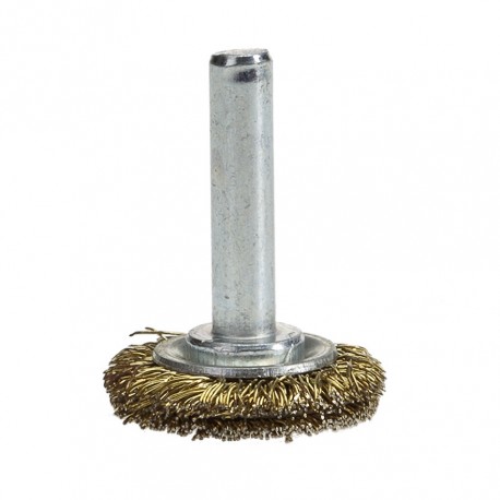 Staalborstel 25 mm op 6 mm stift met gegolfde staaldraad / draadborstel / schuurborstel