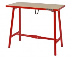 Inklapbare werkbank 120 cm met houten werkblad - rood