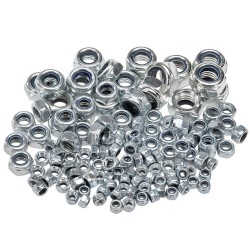 Assortiment 128 borgmoeren verzinkt - set van 128 stuks borgmoer