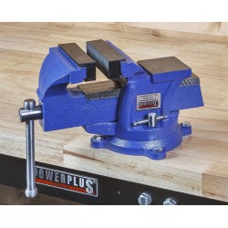 Bankschroef 125 mm. draaibare uitvoering met aambeeld