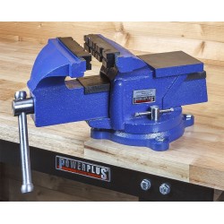 Bankschroef 200 mm. draaibare uitvoering  met aambeeld