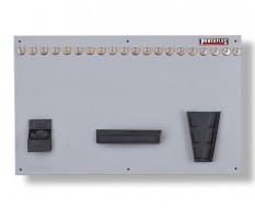 Gereedschapsbord grijs 100 x 61 cm inclusief magnetische haken en houders - Gereedschapbord.