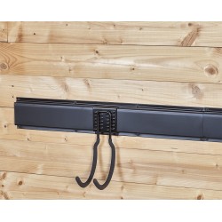 Wandhaak halfrond - 16.5 x 7,5 cm. tuingereedschap ophangen - opbergen - opbergsysteem - ophangsysteem  aan de muur.