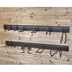 Dubbele wandhaak - 4.4 x 22 x 19.5 cm. tuingereedschap ophangen - opbergen - opbergsysteem - ophangsysteem  aan de muur.
