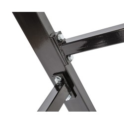 Werkbank zwart 150 cm met hardhouten blad en gereedschapsbord