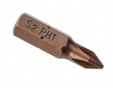 PH1 x 25 mm Phillips krachtbits - 40 stuks gehard gereedschapsstaal in kunststof box - bitset - Phillips bitjes