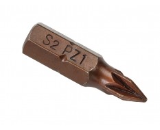 PZ1 x 25 mm Pozidriv krachtbits - 40 stuks gehard gereedschapsstaal in kunststof box - bitset - Pozidriv bitjes