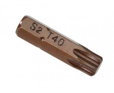 T40 x 25 mm Torx krachtbits - 40 stuks gehard gereedschapsstaal in kunststof box - bitset - Torx bitjes