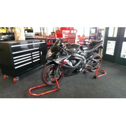 Paddockstand voorwiel / voorvork verstelbaar - rood Paddockstand voorwiel / voorvork verstelbaar - rood