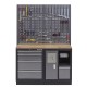 Werkbank set met hardhouten werkblad, gereedschapsbord, afvalbak en 5 laden - 136 x 46 x 94,5 / 199,5 cm.