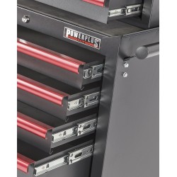 Gereedschapswagenset rood/zwart 10 laden met quick lock