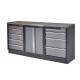 Werkbank set met metaal omkleed blad, werkplaatskast en 9 laden - 204 x 46 x 94,6 cm