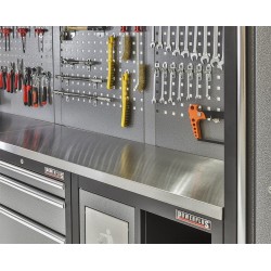 Met metaal omkleed blad 204 x 46 x 3,6 cm voor garageserie