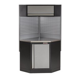 Met metaal omkleed werkblad 86,5 x 86,5 x 3,6 cm voor hoekstuk garageserie